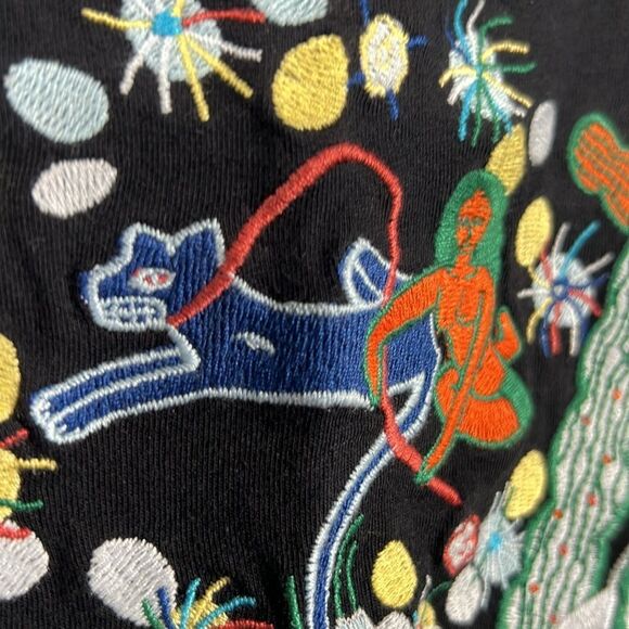 🔥🔥 DIESEL Brand EMBROIDERED Y2K Black Designer T-SHIRT - RARE - Men Sz Lg - GU - Picture 6 of 11